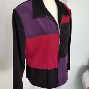 Microsuede Block Pattern Jacket